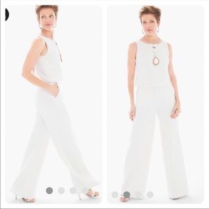 Chicos Black Label Crop Overlay Jump Suit NWT